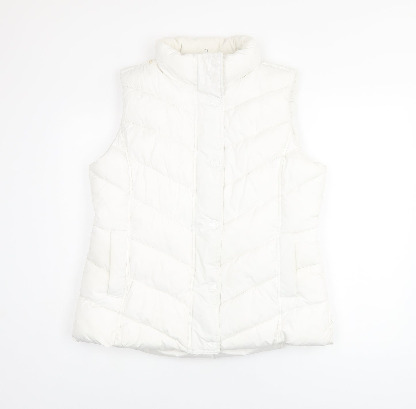 Gap Womens White Gilet Coat Size L Zip