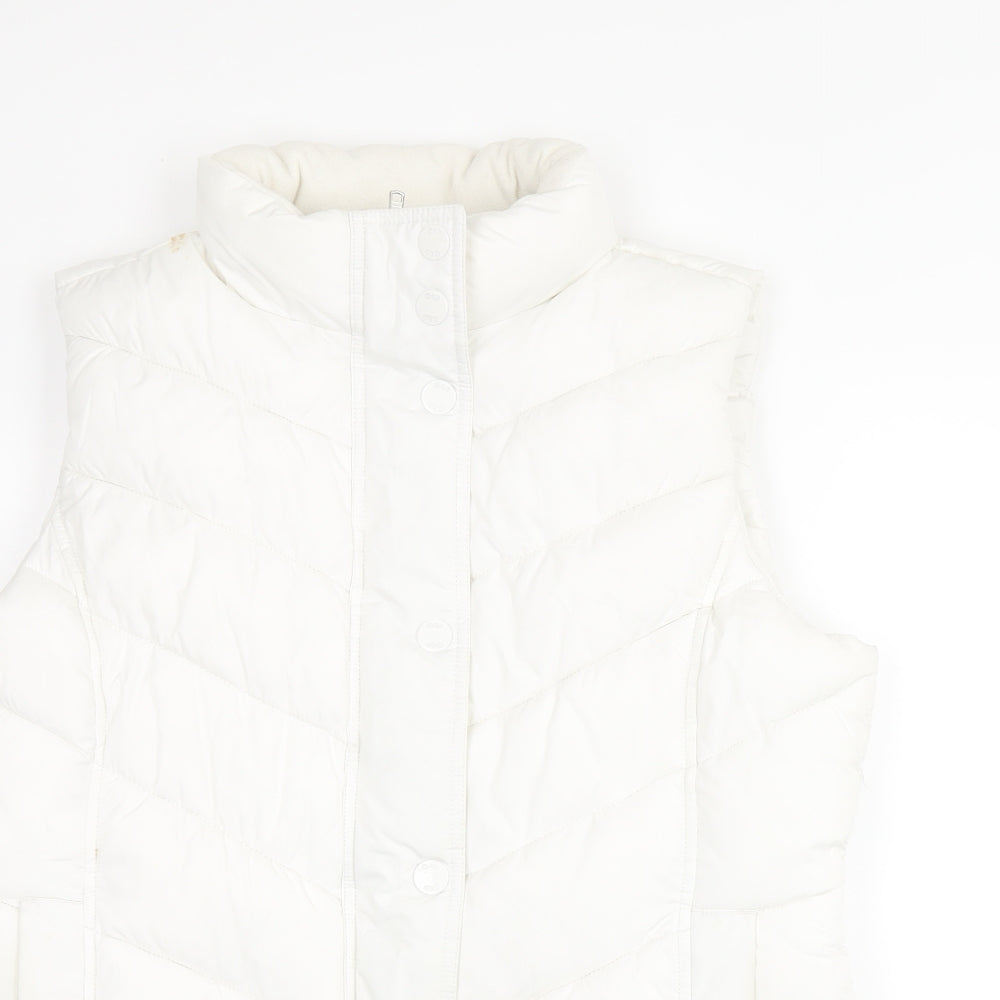 Gap Womens White Gilet Coat Size L Zip