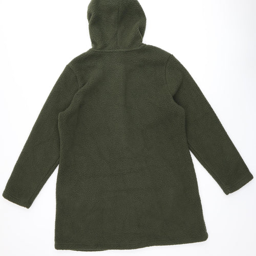 Denim & Co Womens Green Overcoat Coat Size M Zip