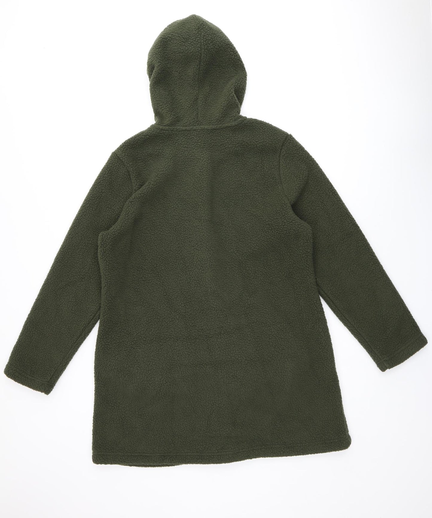 Denim & Co Womens Green Overcoat Coat Size M Zip