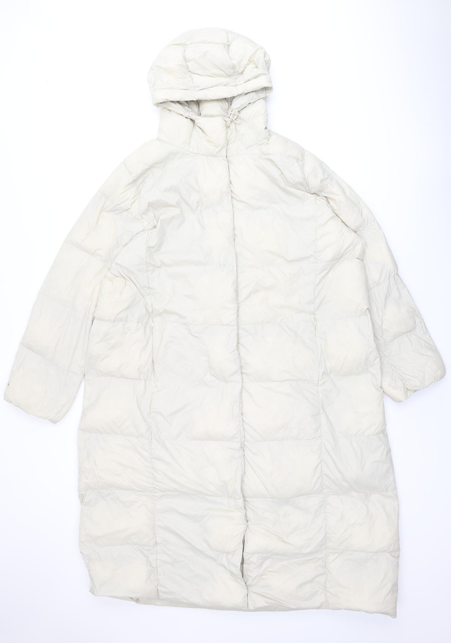 Marks and Spencer Womens Ivory Puffer Jacket Coat Size 22 Zip