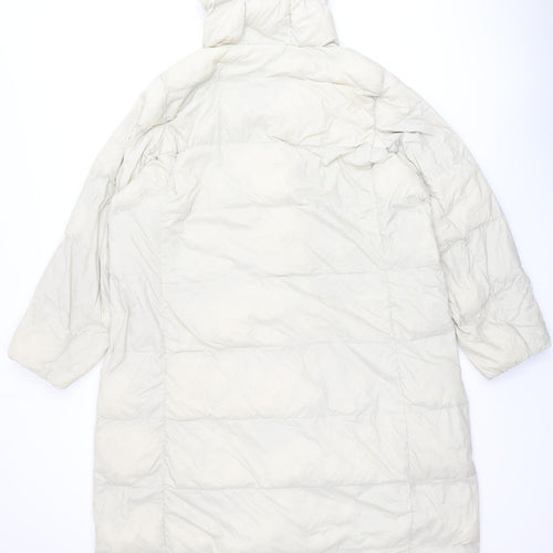 Marks and Spencer Womens Ivory Puffer Jacket Coat Size 22 Zip