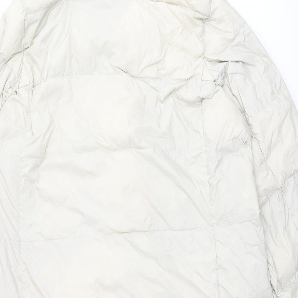 Marks and Spencer Womens Ivory Puffer Jacket Coat Size 22 Zip