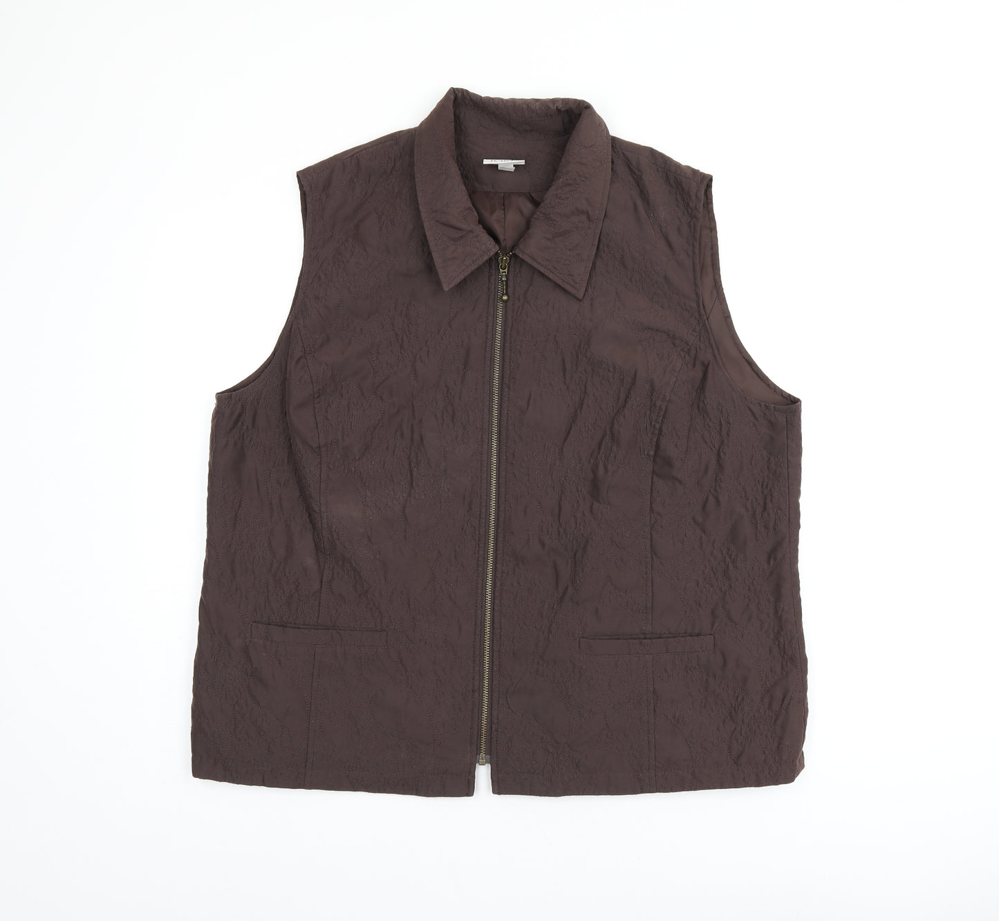 Jorli Womens Brown Gilet Jacket Size 22 Zip