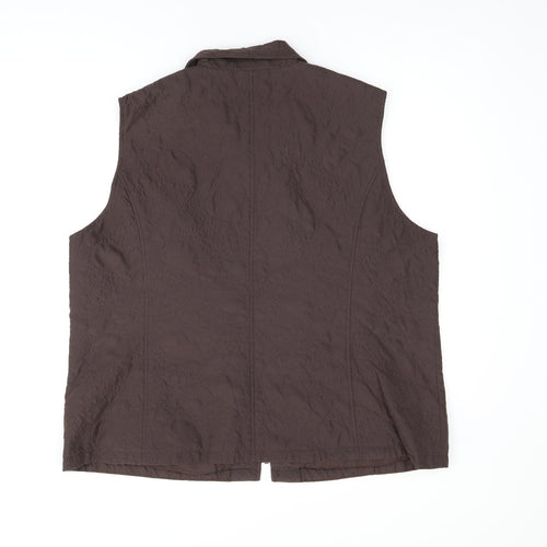 Jorli Womens Brown Gilet Jacket Size 22 Zip