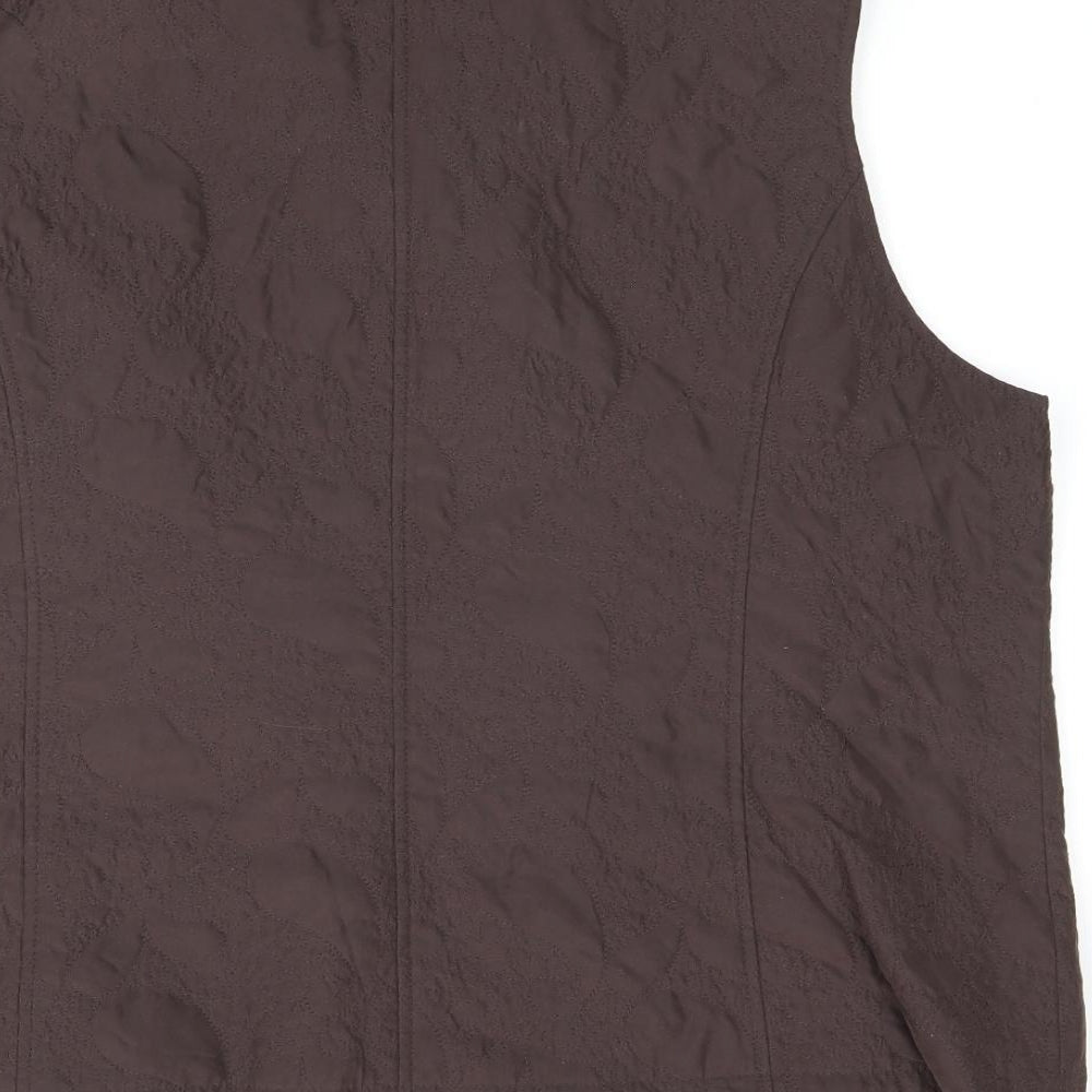 Jorli Womens Brown Gilet Jacket Size 22 Zip