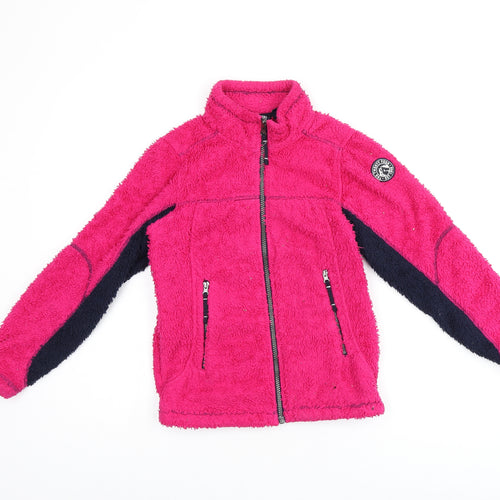 TOG24 Girls Pink Polyester Full Zip Sweatshirt Size 9-10 Years Zip