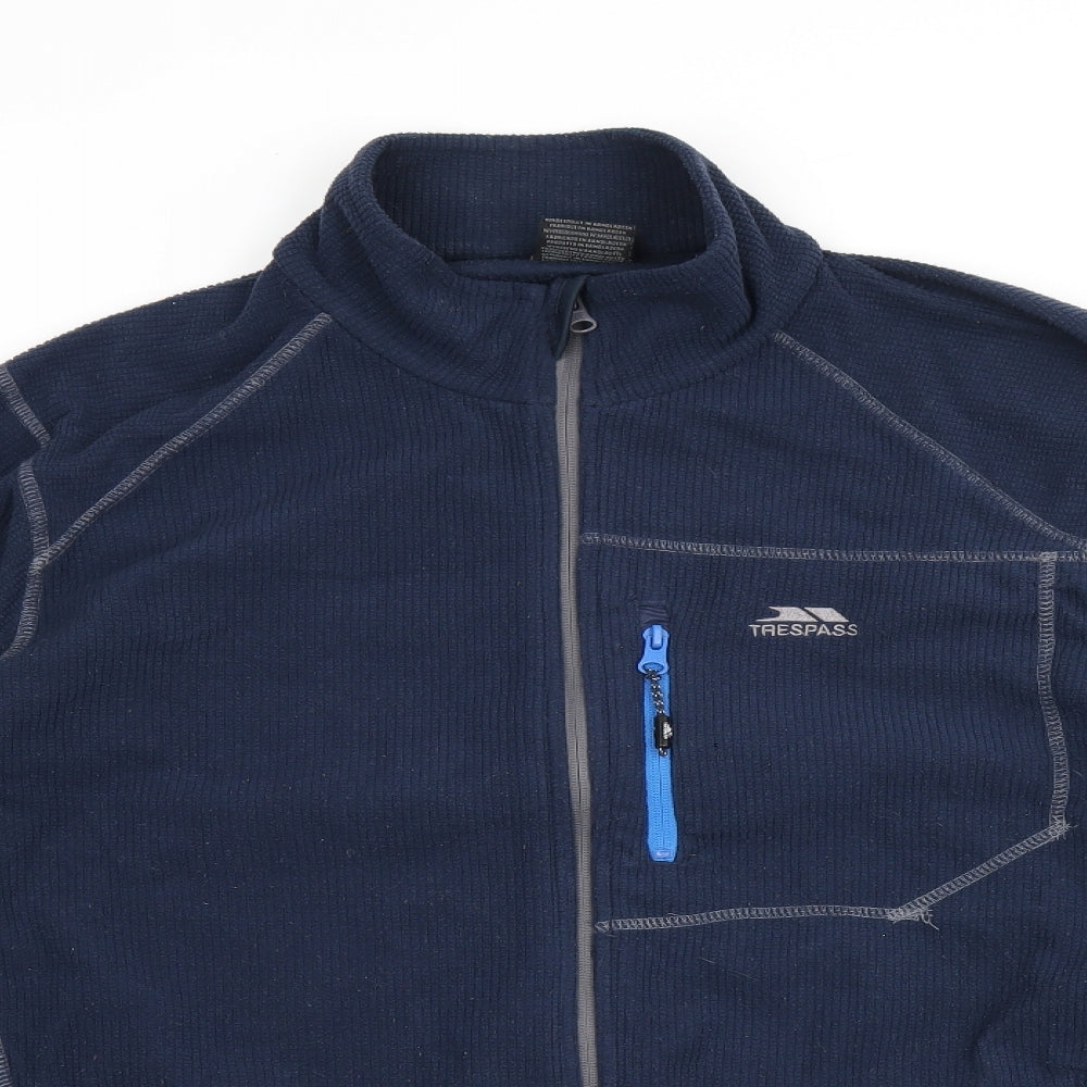 Trespass Mens Blue Polyester Full Zip Sweatshirt Size M