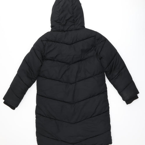 NEXT Girls Black Puffer Jacket Coat Size 11 Years Zip