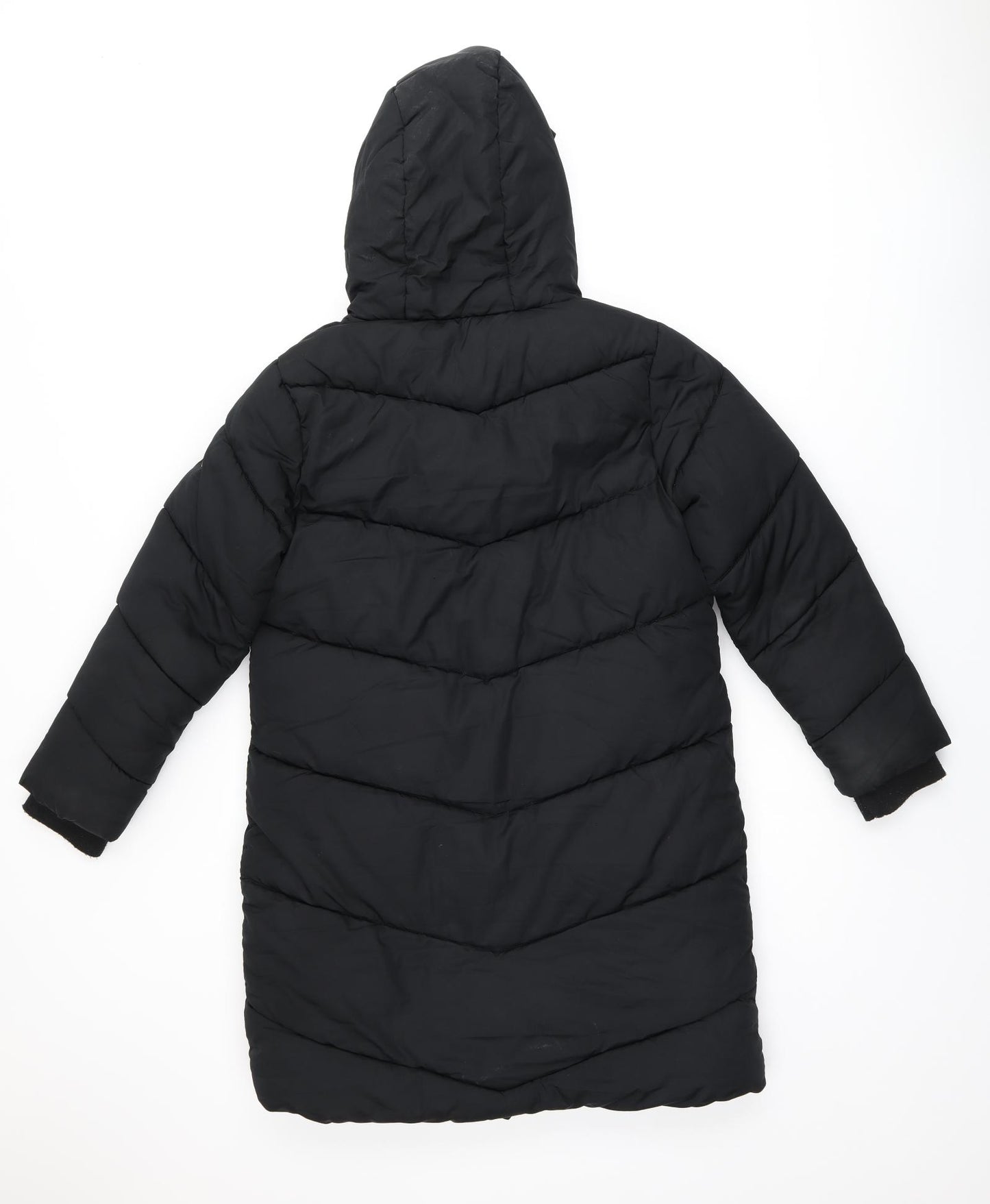 NEXT Girls Black Puffer Jacket Coat Size 11 Years Zip