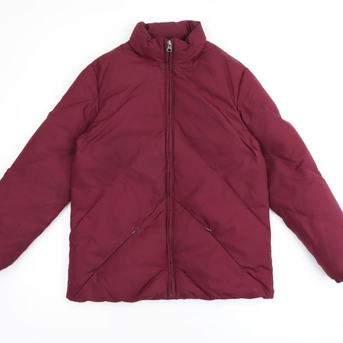 DANNIMAC Womens Red Puffer Jacket Coat Size S Zip