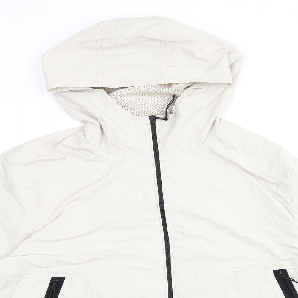 Calvin Klein Womens Beige Rain Coat Coat Size XL Zip