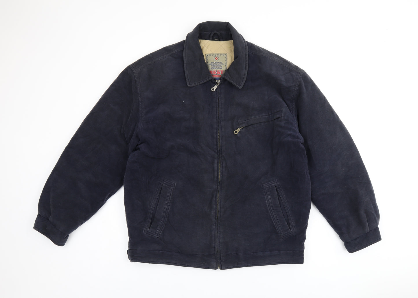 Time-Told Mens Blue Jacket Coat Size M Zip - Vintage