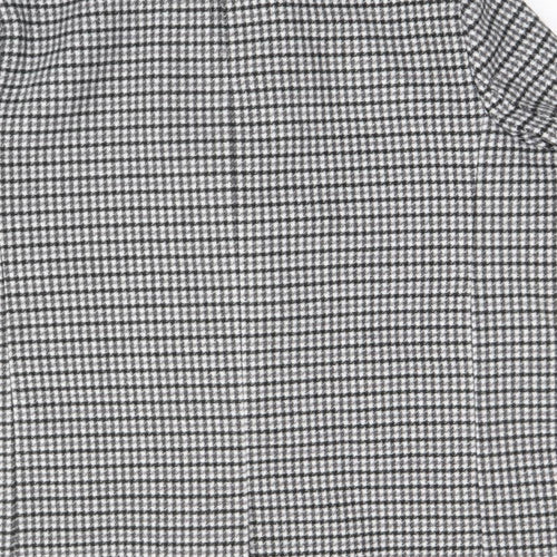 Marks and Spencer Womens Grey Plaid Overcoat Coat Size 18 Button