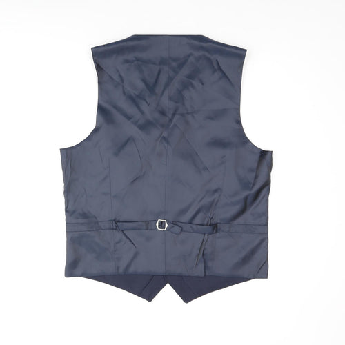 Marks and Spencer Mens Blue Wool Jacket Suit Waistcoat Size 40 Regular