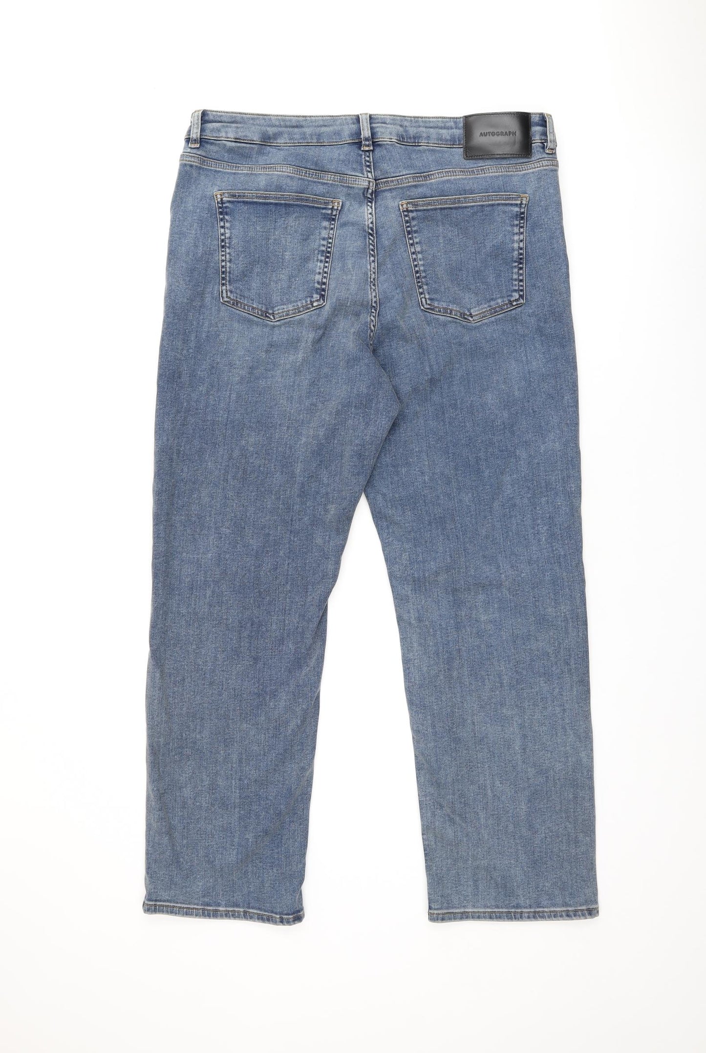 Autograph Womens Blue Cotton Skinny Jeans Size 18 L27.5 in Regular Zip
