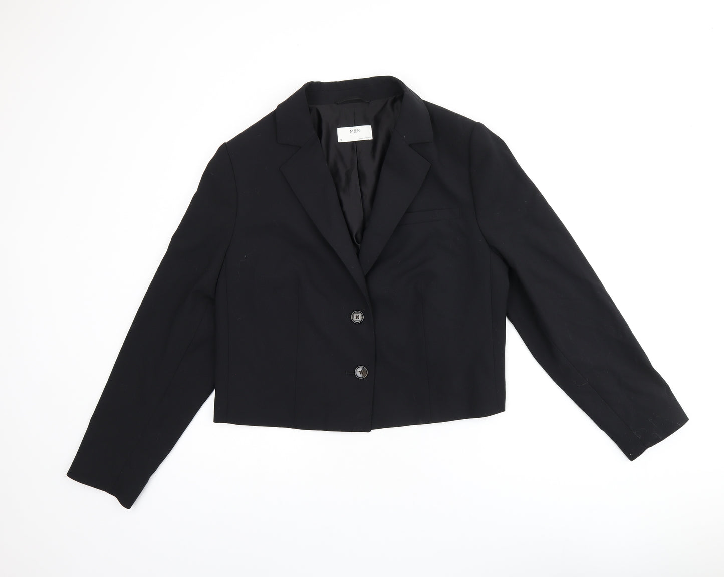 Marks and Spencer Womens Black Polyester Jacket Blazer Size 18