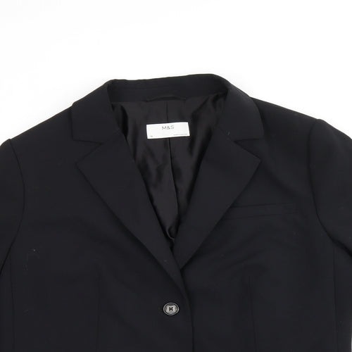 Marks and Spencer Womens Black Polyester Jacket Blazer Size 18