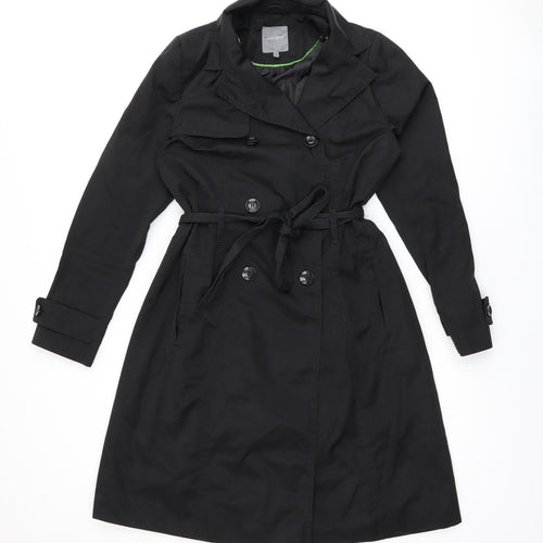 Principles Womens Black Trench Coat Coat Size 10 Button