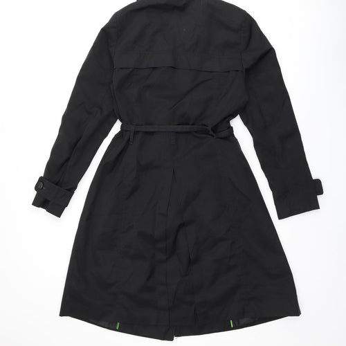 Principles Womens Black Trench Coat Coat Size 10 Button
