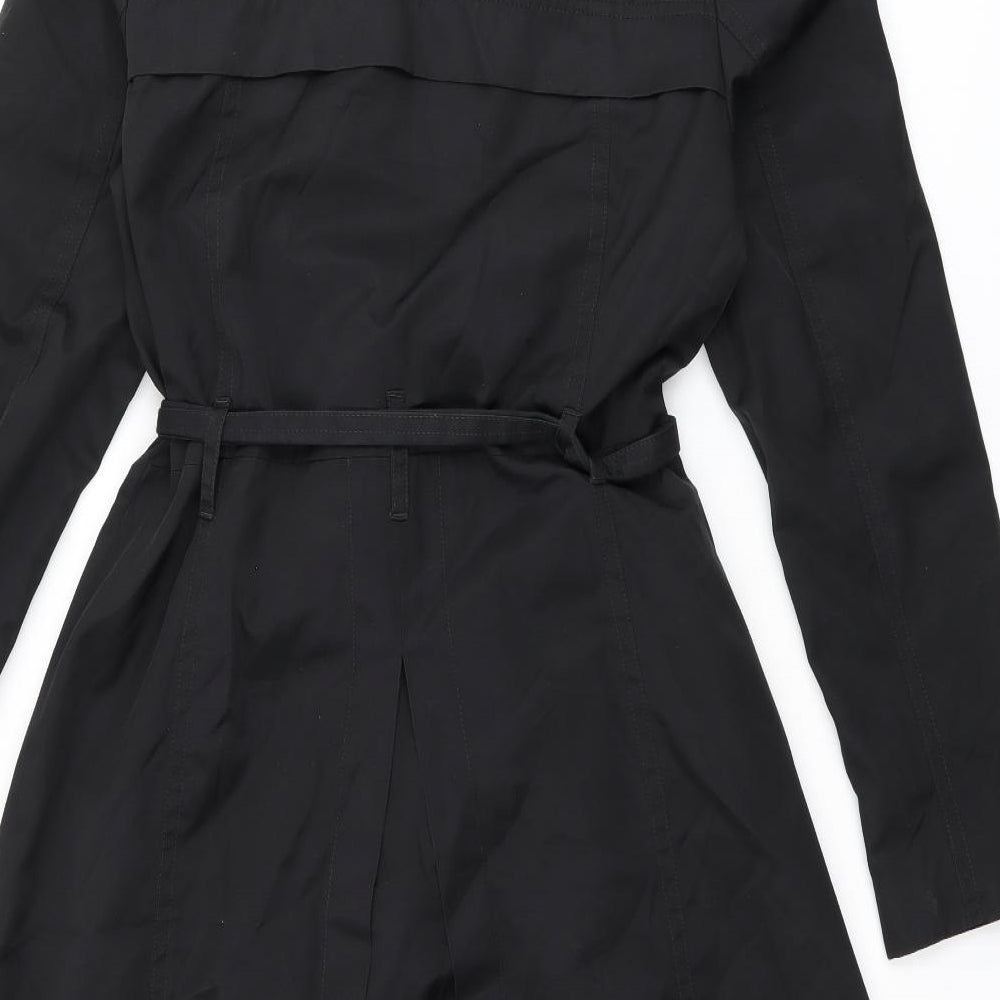 Principles Womens Black Trench Coat Coat Size 10 Button