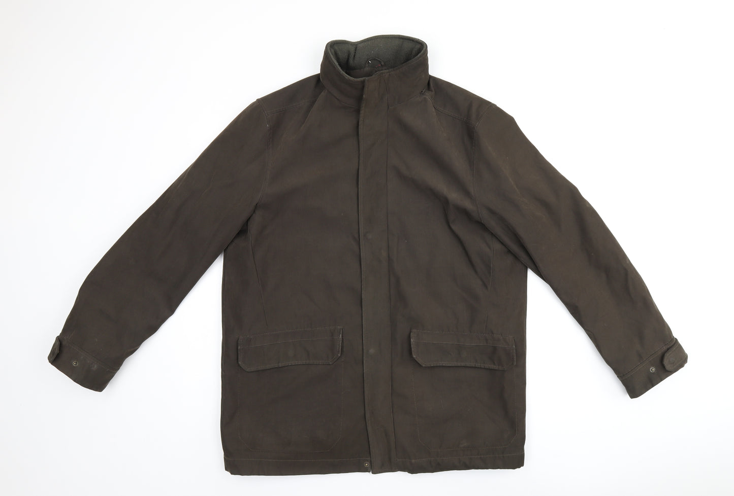 Debenhams Mens Green Overcoat Coat Size S Zip