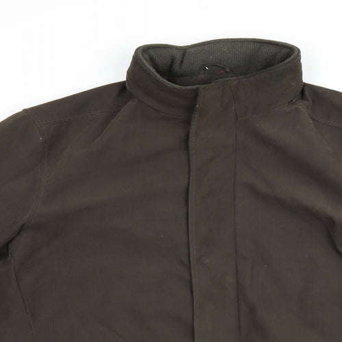 Debenhams Mens Green Overcoat Coat Size S Zip