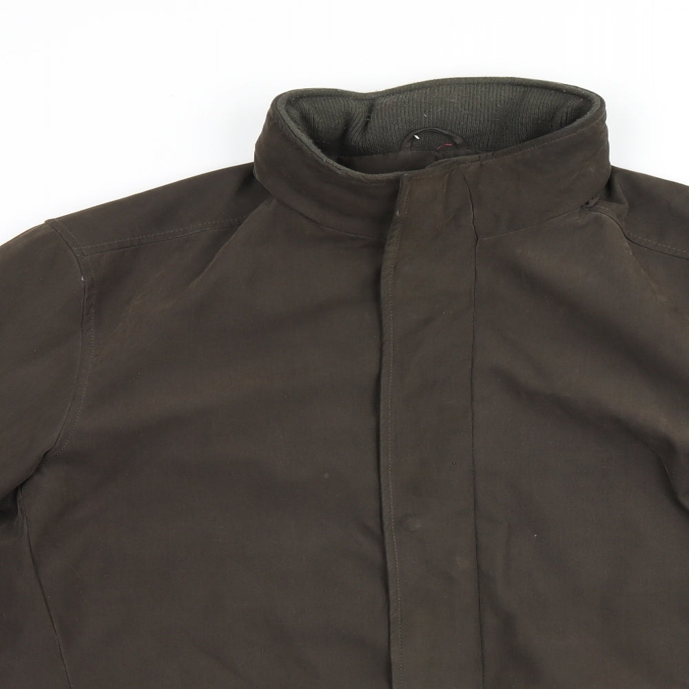 Debenhams Mens Green Overcoat Coat Size S Zip