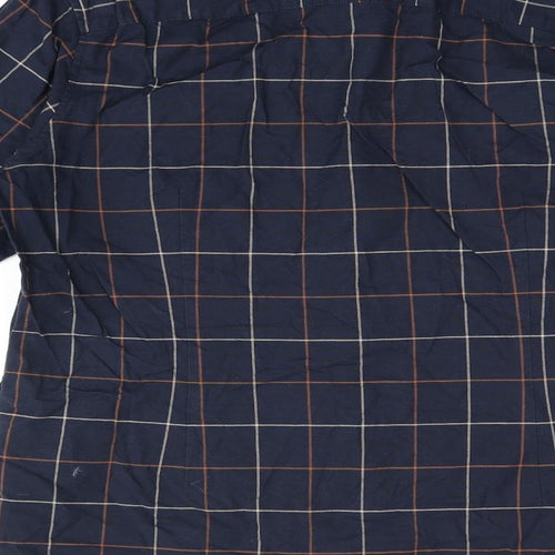 NEXT Mens Blue Geometric Cotton Button-Up Size L Collared Button