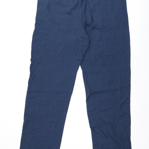 ASOS Mens Blue Viscose Trousers Size 36 in L32 in Regular Zip