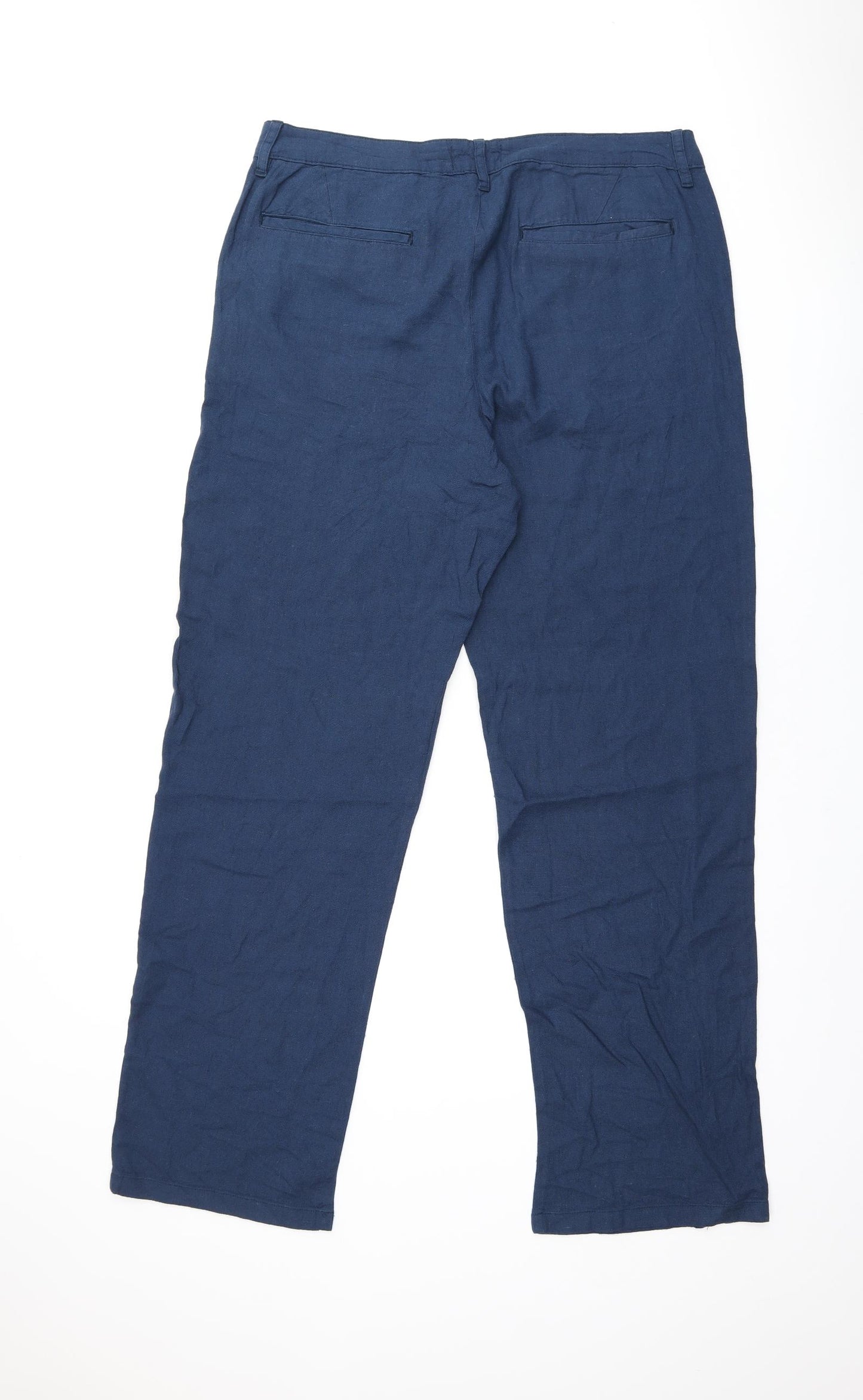 ASOS Mens Blue Viscose Trousers Size 36 in L32 in Regular Zip