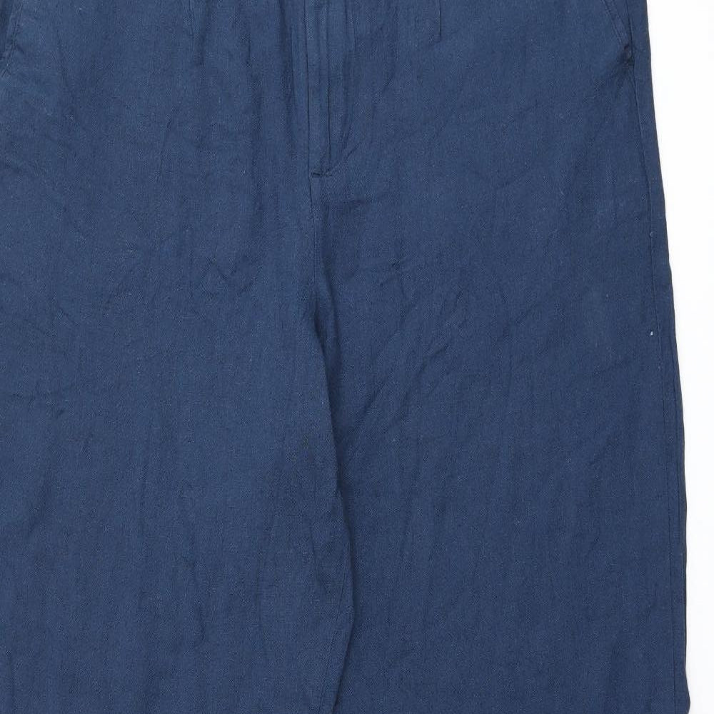 ASOS Mens Blue Viscose Trousers Size 36 in L32 in Regular Zip