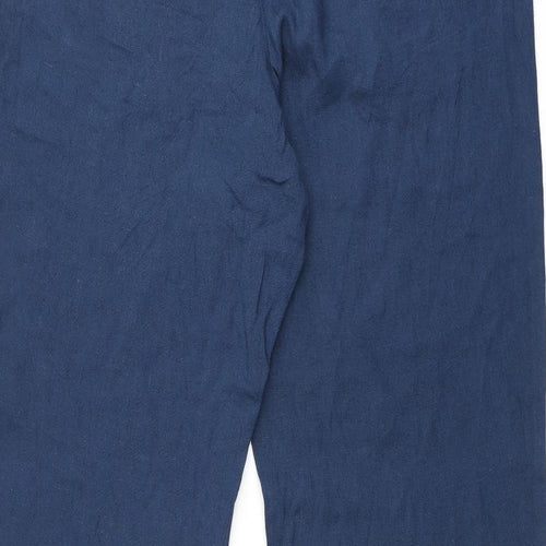 ASOS Mens Blue Viscose Trousers Size 36 in L32 in Regular Zip