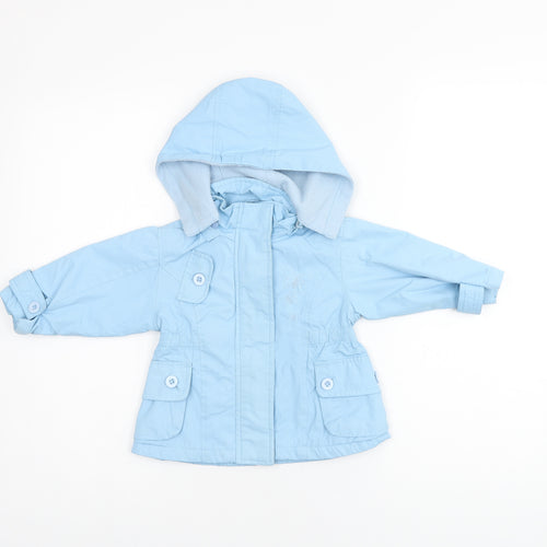 Martis Girls Blue Overcoat Coat Size S Zip