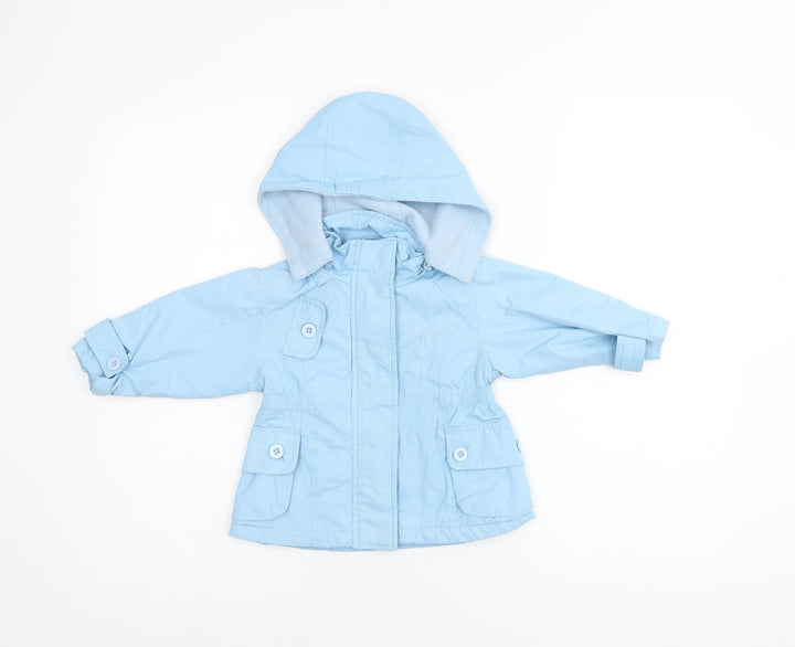 Martis Girls Blue Overcoat Coat Size S Zip