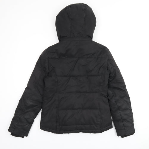 Topshop Womens Black Puffer Jacket Coat Size 6 Zip