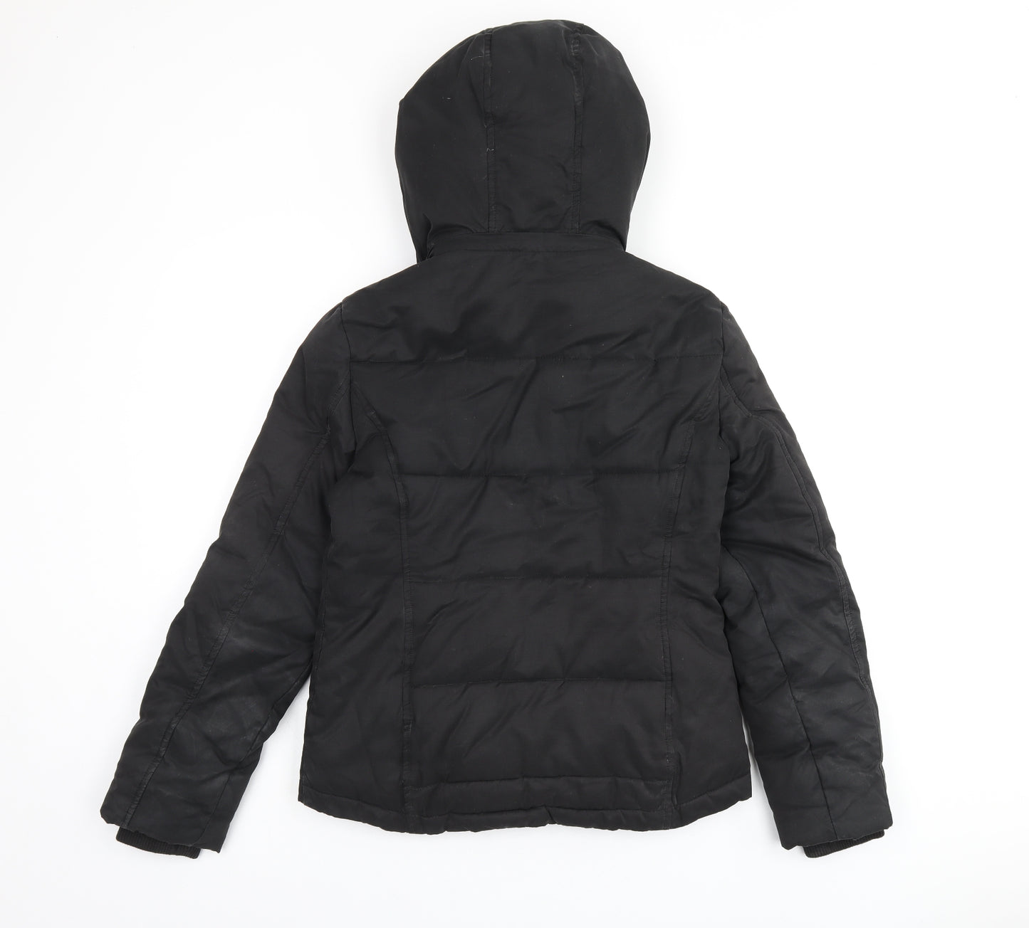 Topshop Womens Black Puffer Jacket Coat Size 6 Zip