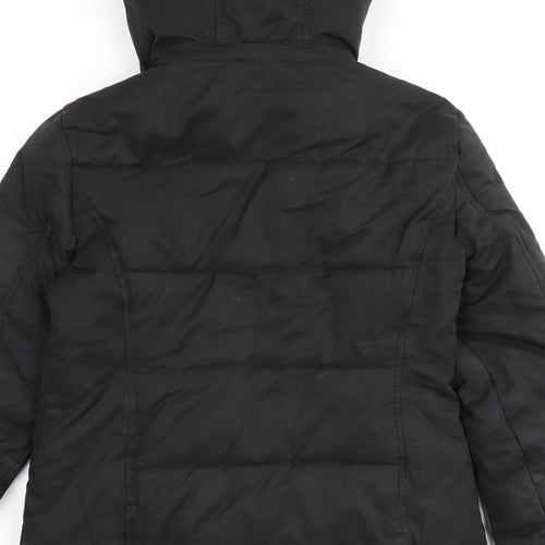 Topshop Womens Black Puffer Jacket Coat Size 6 Zip