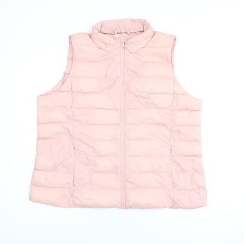 Marks and Spencer Womens Pink Gilet Coat Size 20 Zip