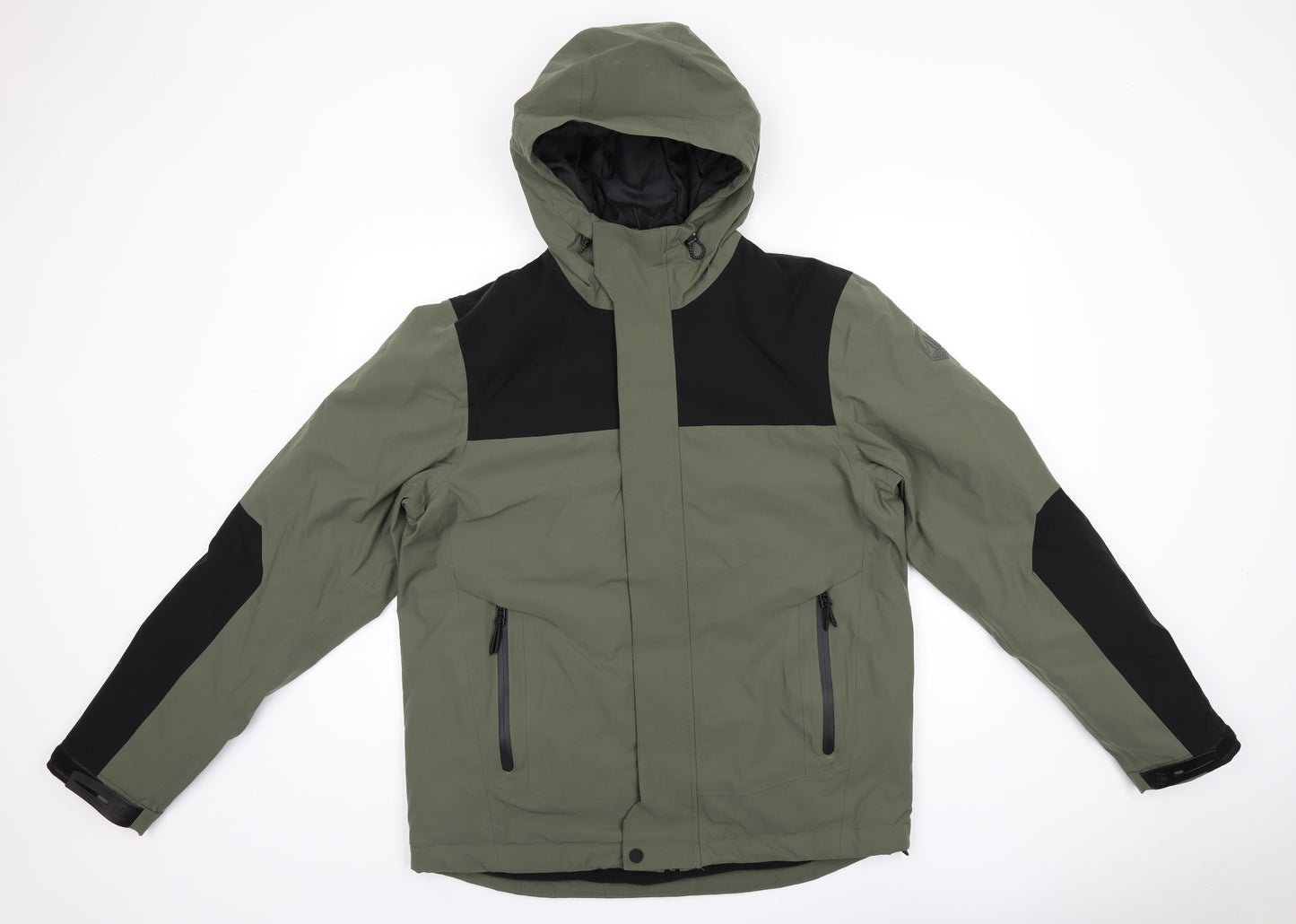 Marks and Spencer Mens Green Rain Coat Coat Size M Zip