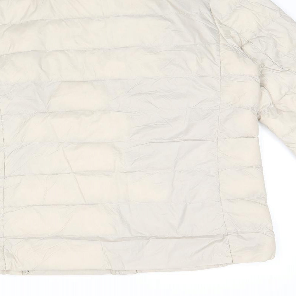 Marks and Spencer Womens Beige Puffer Jacket Coat Size 8 Zip