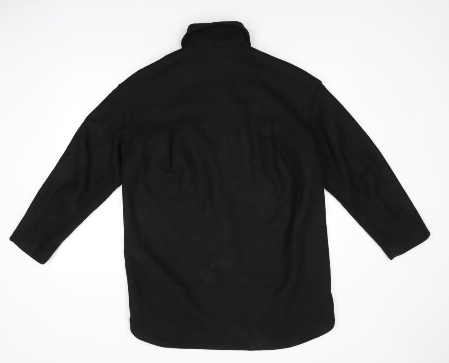 H&M Womens Black Overcoat Coat Size XS Button