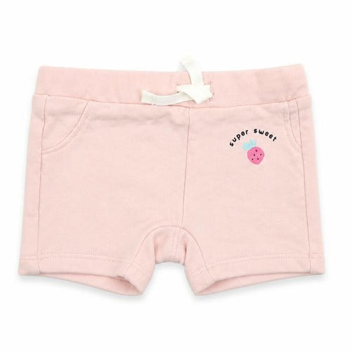 Marks and Spencer Baby Pink Cotton Jogger Trousers Size 0-3 Months Drawstring - Cropped