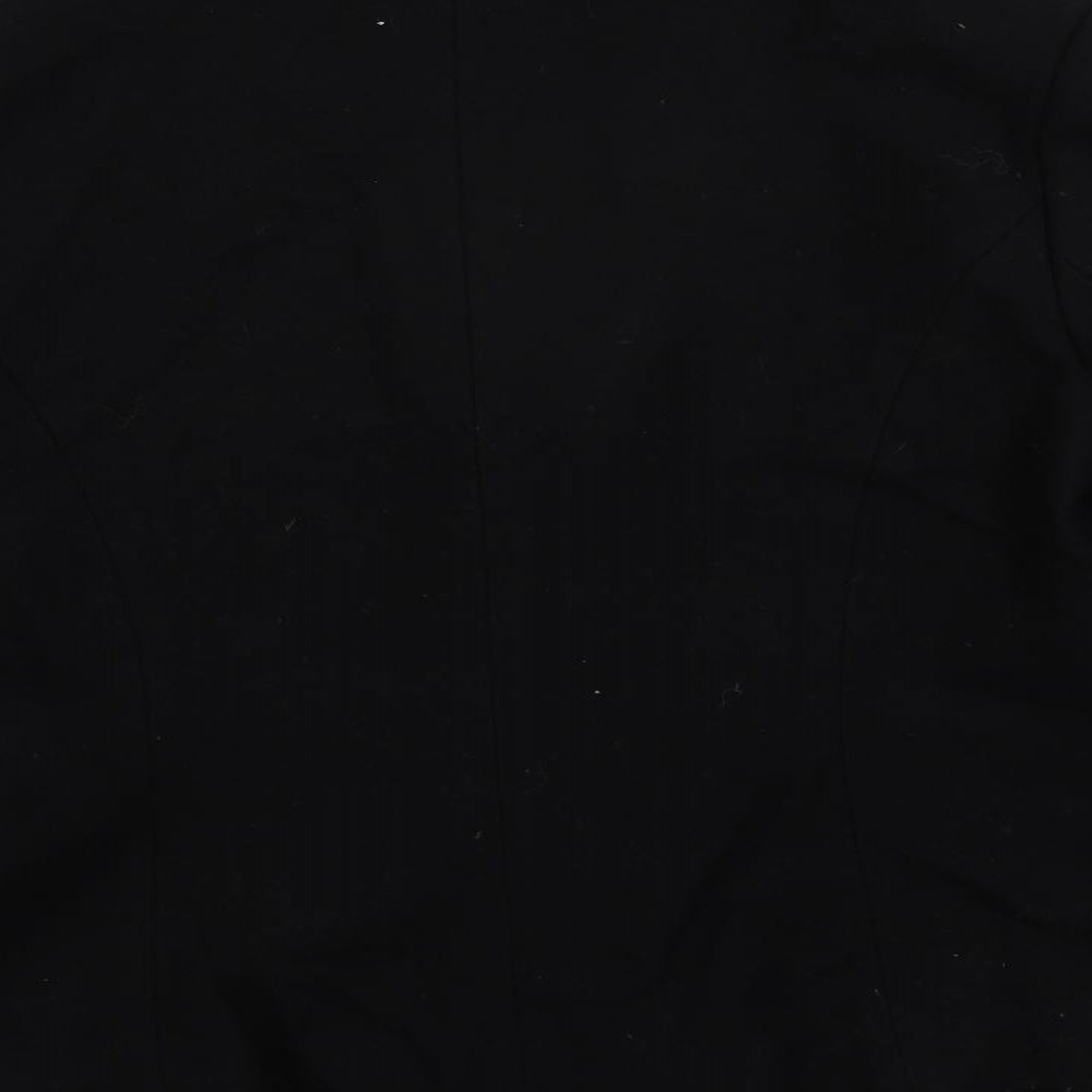 Boden Womens Black Jacket Blazer Size 14 Snap - Ruffle