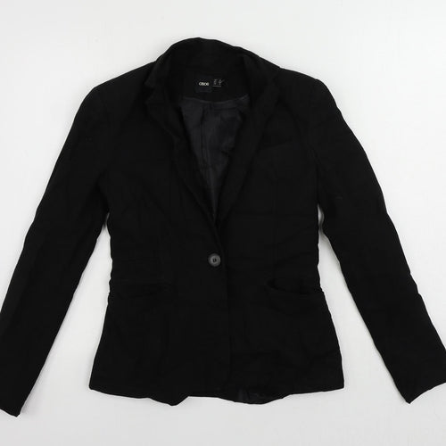 ASOS Womens Black Jacket Blazer Size 6 Button