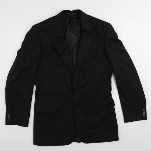 St Michael Mens Black Wool Jacket Suit Jacket Size 38 Regular