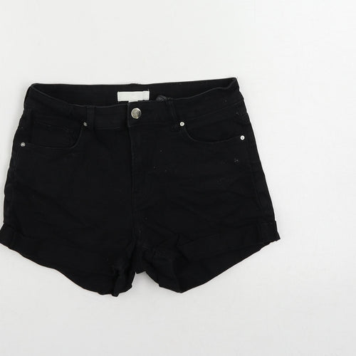 H&M Womens Blue Cotton Hot Pants Shorts Size 8 L3 in Regular Zip