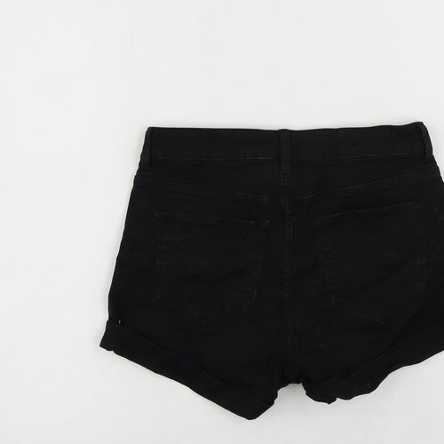 H&M Womens Blue Cotton Hot Pants Shorts Size 8 L3 in Regular Zip