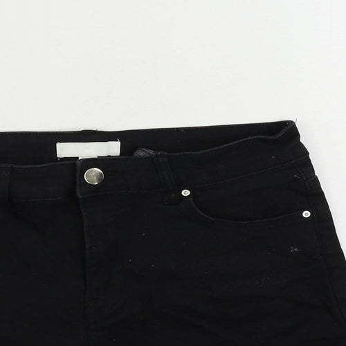 H&M Womens Blue Cotton Hot Pants Shorts Size 8 L3 in Regular Zip