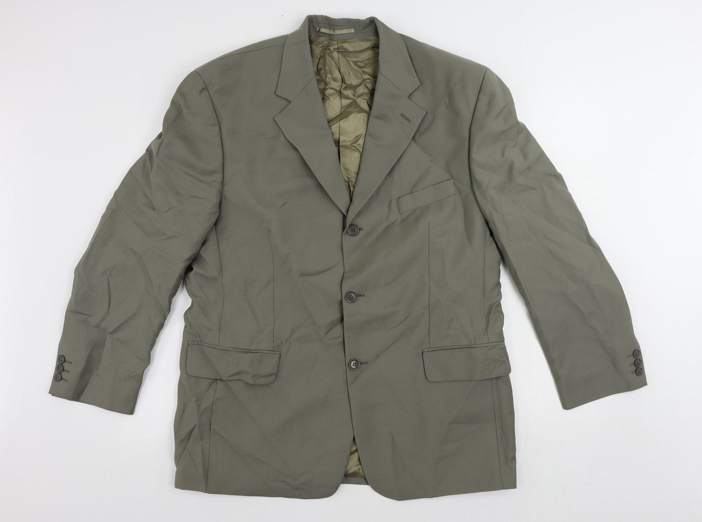 Pierre Cardin Mens Green Wool Jacket Suit Jacket Size 42 Regular